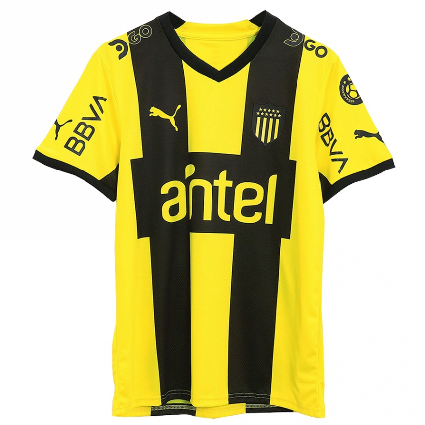 Kids Football Matías Arezo #19 Yellow Black Home Jersey 2023/24 T-Shirt