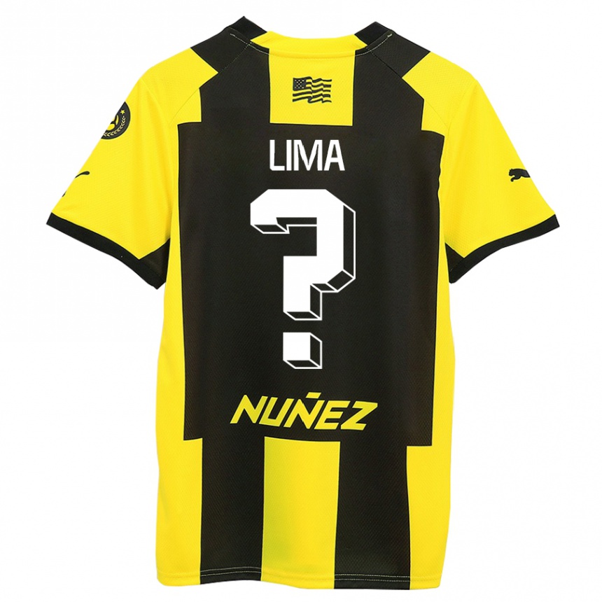 Kids Football Jhonatan Lima #0 Yellow Black Home Jersey 2023/24 T-Shirt