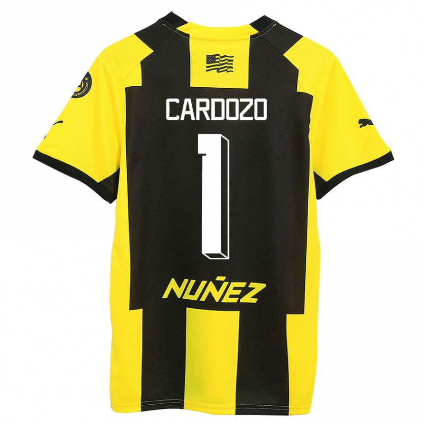 Kids Football Thiago Cardozo #1 Yellow Black Home Jersey 2023/24 T-Shirt