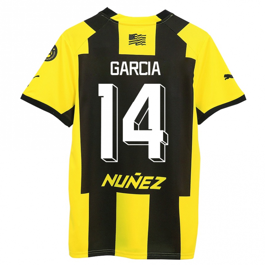 Kids Football Damián García #14 Yellow Black Home Jersey 2023/24 T-Shirt