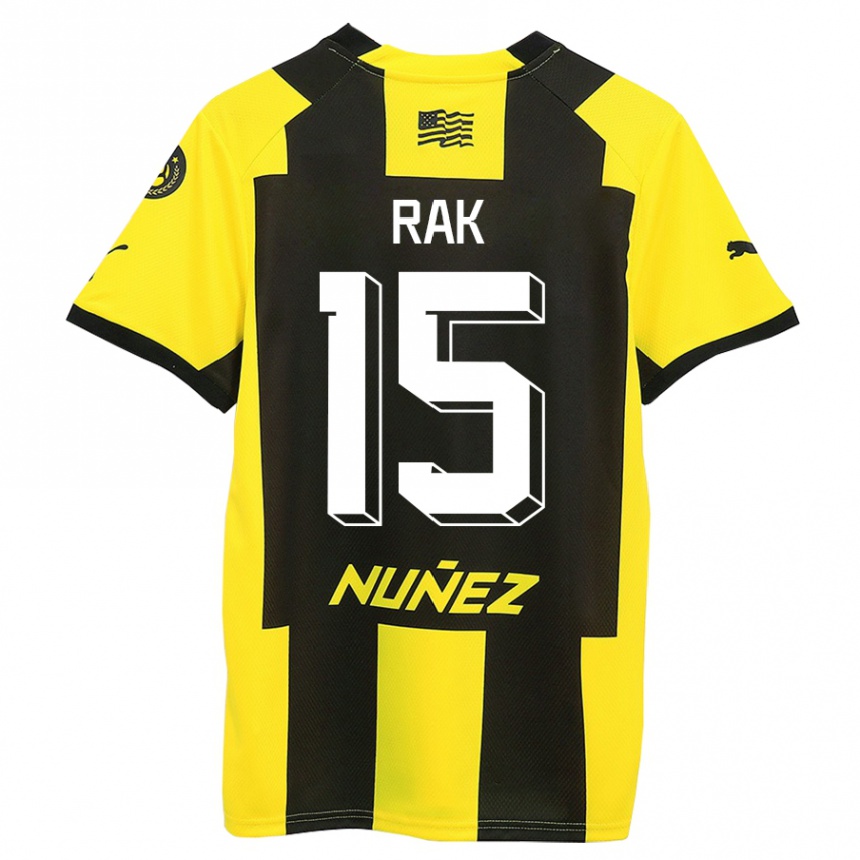Kids Football Yonatthan Rak #15 Yellow Black Home Jersey 2023/24 T-Shirt