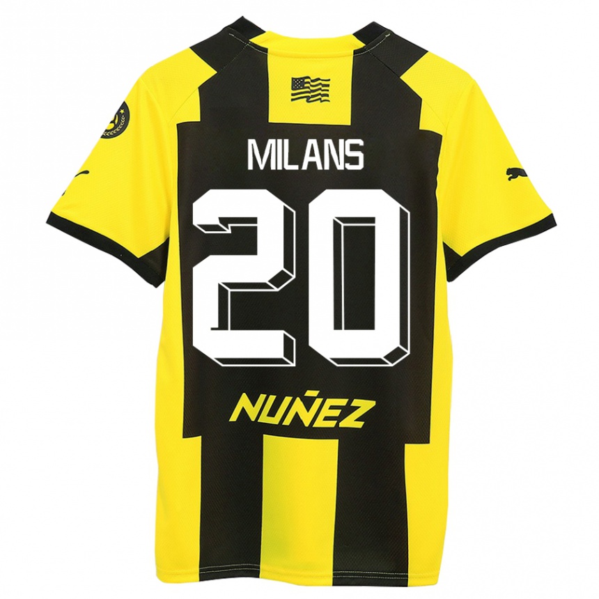 Kids Football Pedro Milans #20 Yellow Black Home Jersey 2023/24 T-Shirt