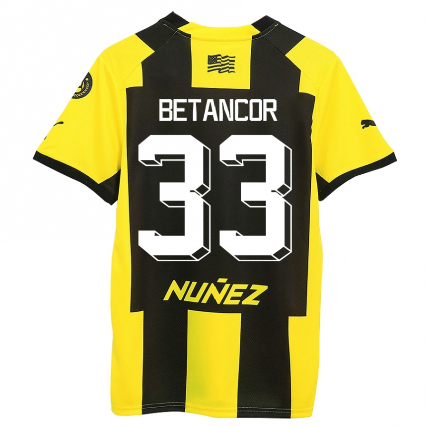 Kids Football Bruno Betancor #33 Yellow Black Home Jersey 2023/24 T-Shirt