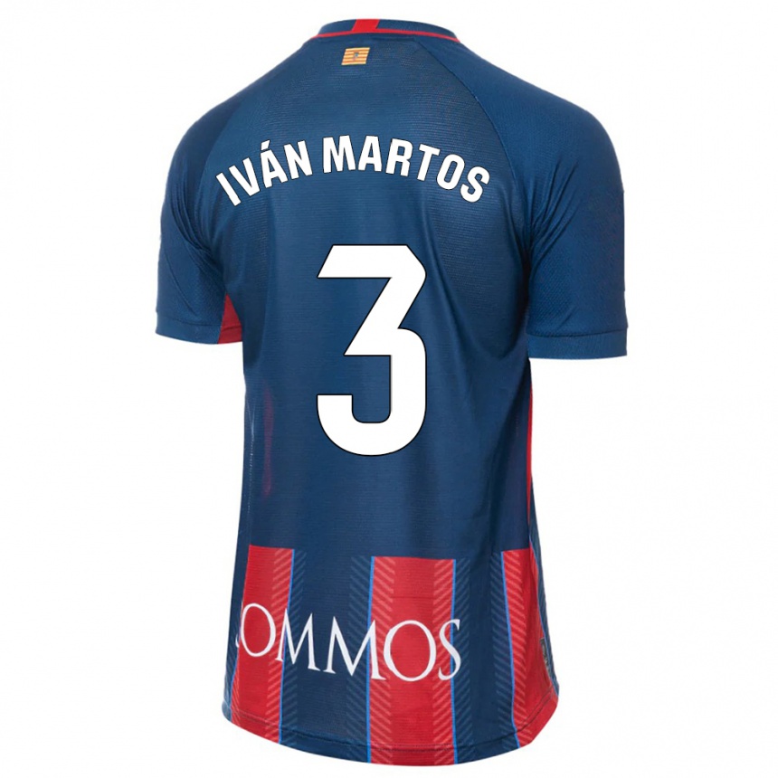 Kids Football Iván Martos #3 Navy Home Jersey 2023/24 T-Shirt