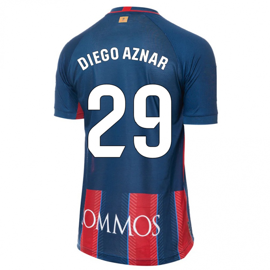 Kids Football Diego Aznar #29 Navy Home Jersey 2023/24 T-Shirt