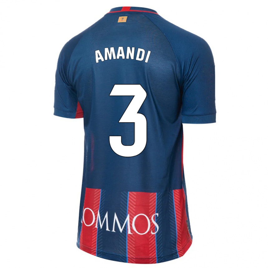 Kids Football Iván Amandi #3 Navy Home Jersey 2023/24 T-Shirt