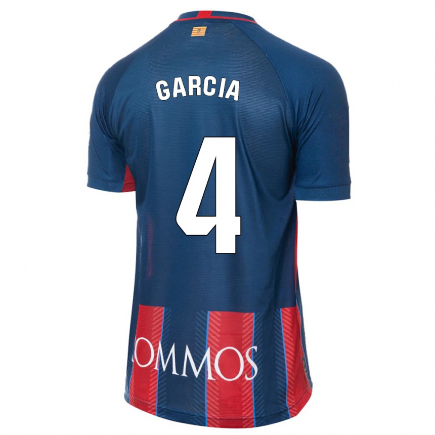 Kids Football Nacho García #4 Navy Home Jersey 2023/24 T-Shirt