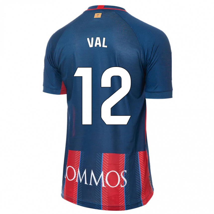 Kids Football Ángel Val #12 Navy Home Jersey 2023/24 T-Shirt