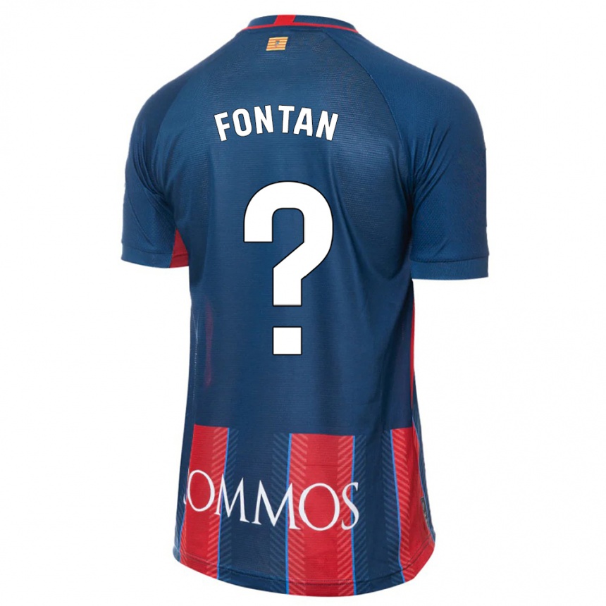 Kids Football Nico Fontán #0 Navy Home Jersey 2023/24 T-Shirt