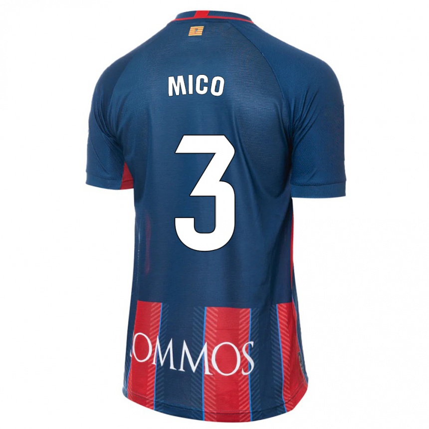 Kids Football Sara Micó #3 Navy Home Jersey 2023/24 T-Shirt