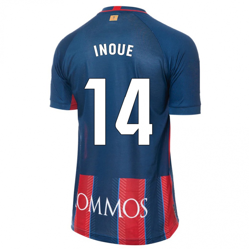 Kids Football Moe Inoue #14 Navy Home Jersey 2023/24 T-Shirt