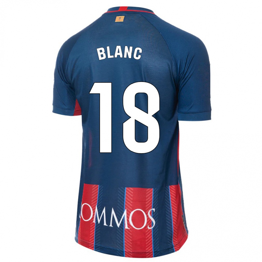 Kids Football Laia Blanc #18 Navy Home Jersey 2023/24 T-Shirt