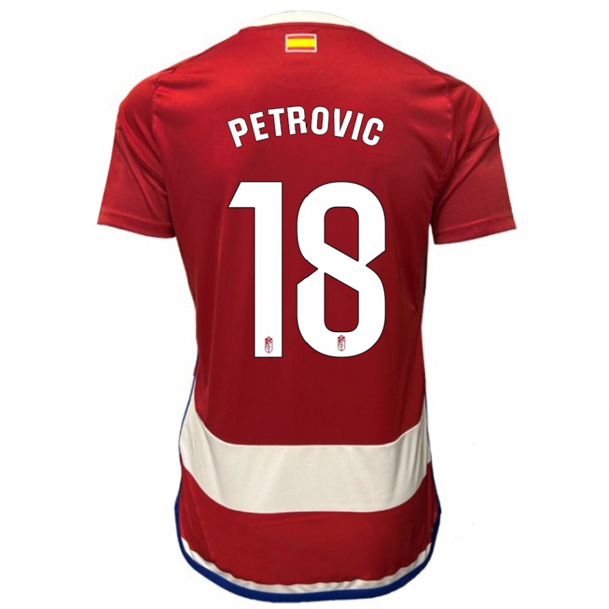 Kids Football Njegos Petrovic #18 Red Home Jersey 2023/24 T-Shirt