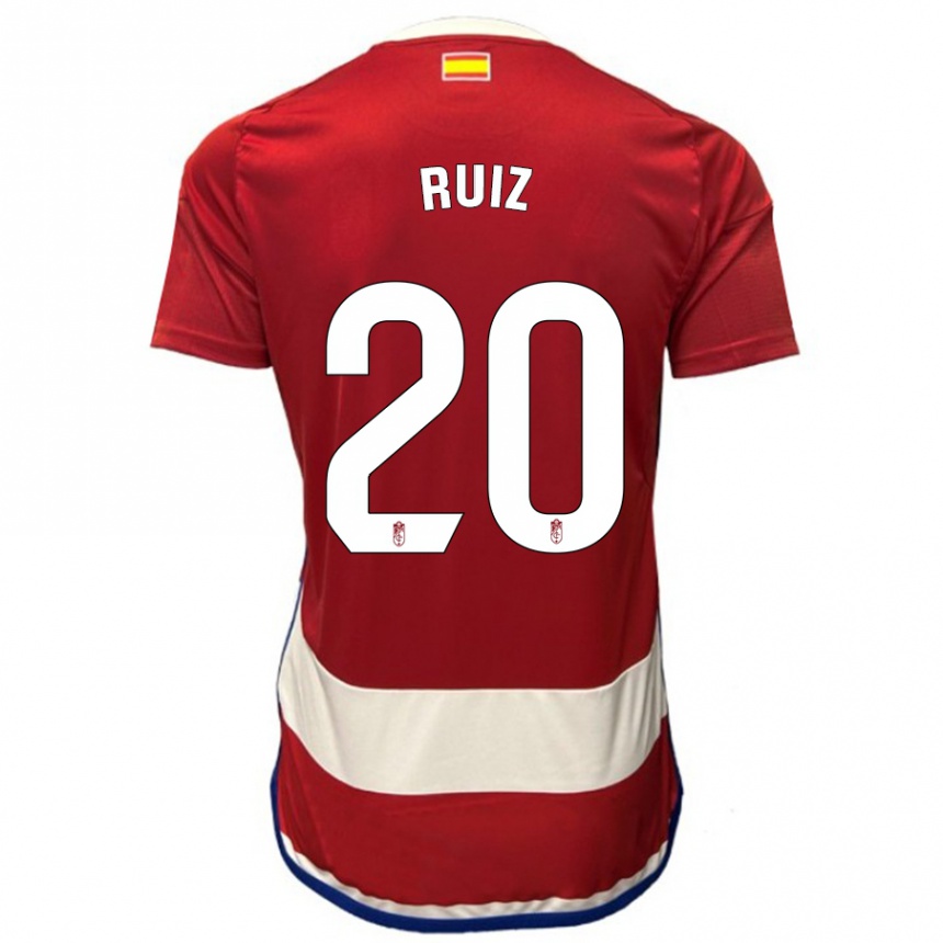 Kids Football Sergio Ruiz #20 Red Home Jersey 2023/24 T-Shirt