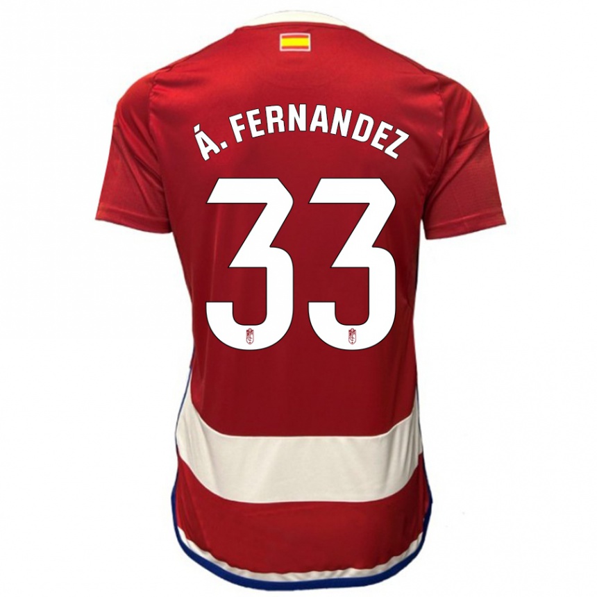 Kids Football Álvaro Fernández #33 Red Home Jersey 2023/24 T-Shirt