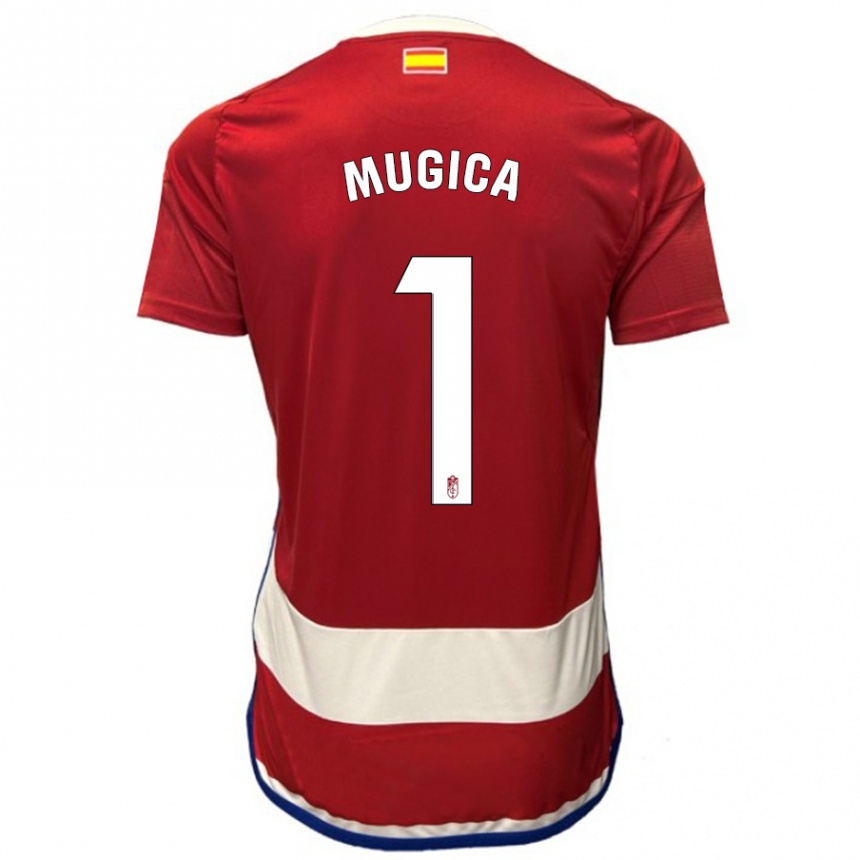 Kids Football Juan Múgica #1 Red Home Jersey 2023/24 T-Shirt