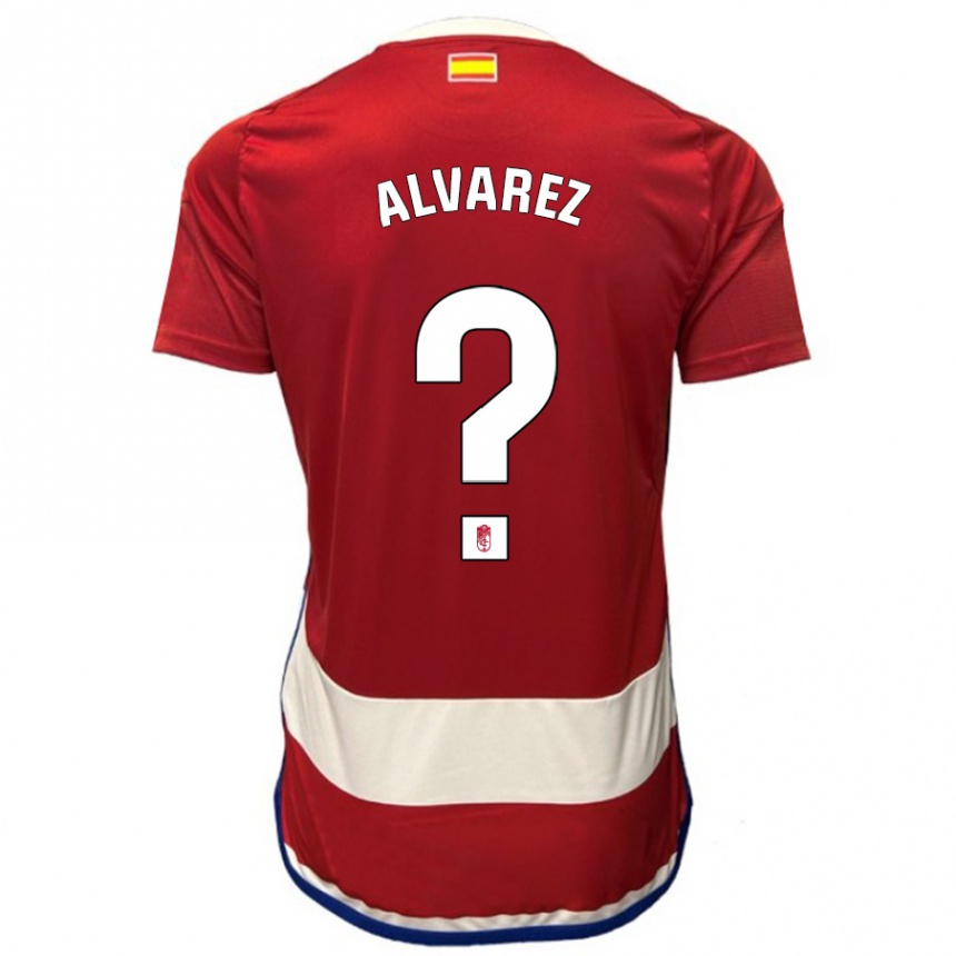 Kids Football Rubén Álvarez #0 Red Home Jersey 2023/24 T-Shirt