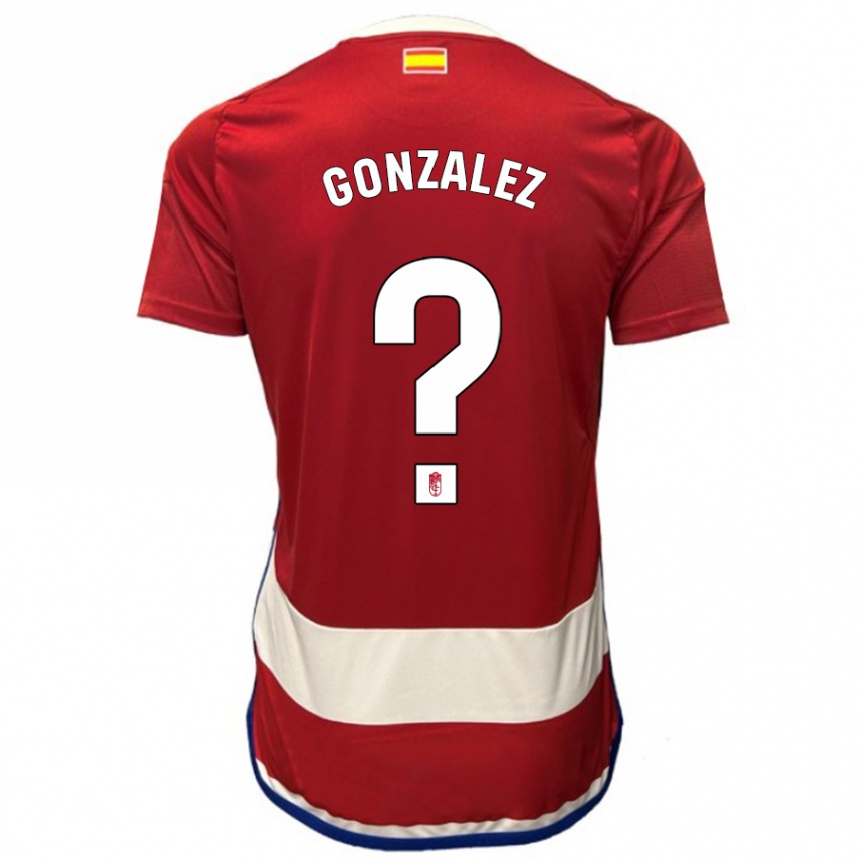 Kids Football Paco González #0 Red Home Jersey 2023/24 T-Shirt