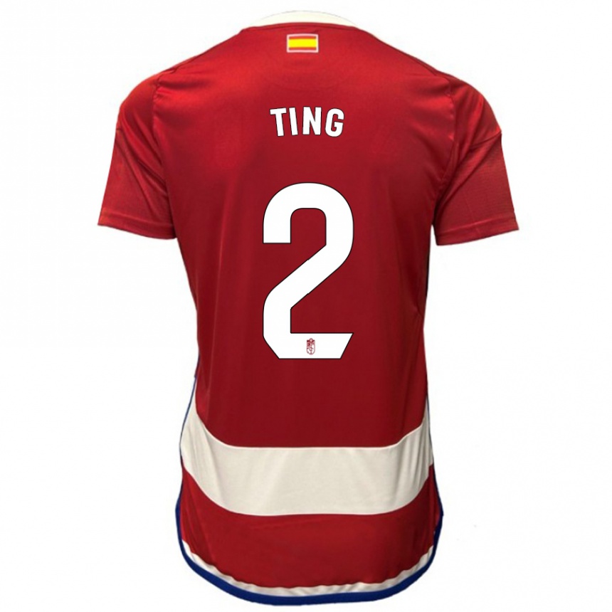 Kids Football Xie Ting #2 Red Home Jersey 2023/24 T-Shirt