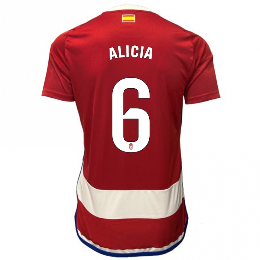 Kids Football Alicia #6 Red Home Jersey 2023/24 T-Shirt