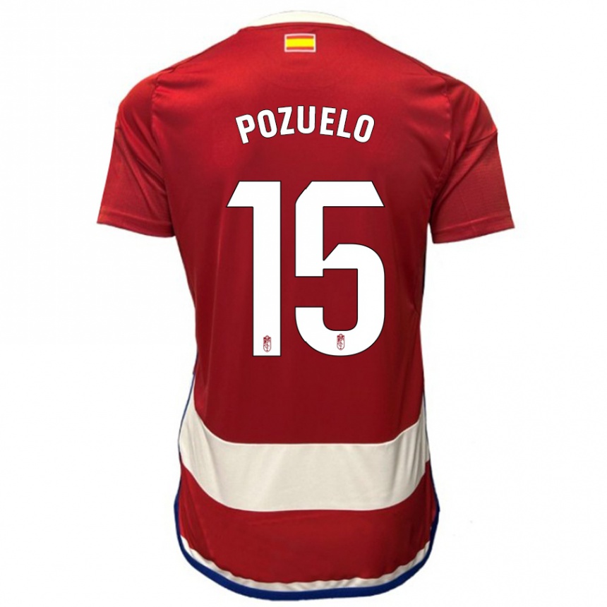 Kids Football Esther Martín-Pozuelo #15 Red Home Jersey 2023/24 T-Shirt