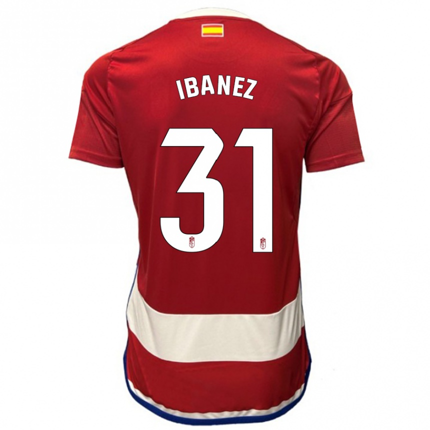 Kids Football Alba Ibáñez #31 Red Home Jersey 2023/24 T-Shirt