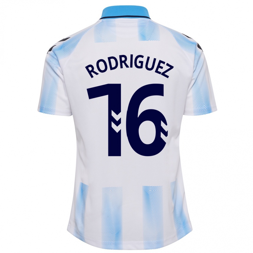 Kids Football Genaro Rodríguez #16 White Blue Home Jersey 2023/24 T-Shirt