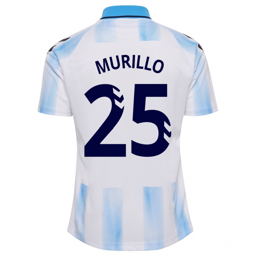 Kids Football Diego Murillo #25 White Blue Home Jersey 2023/24 T-Shirt