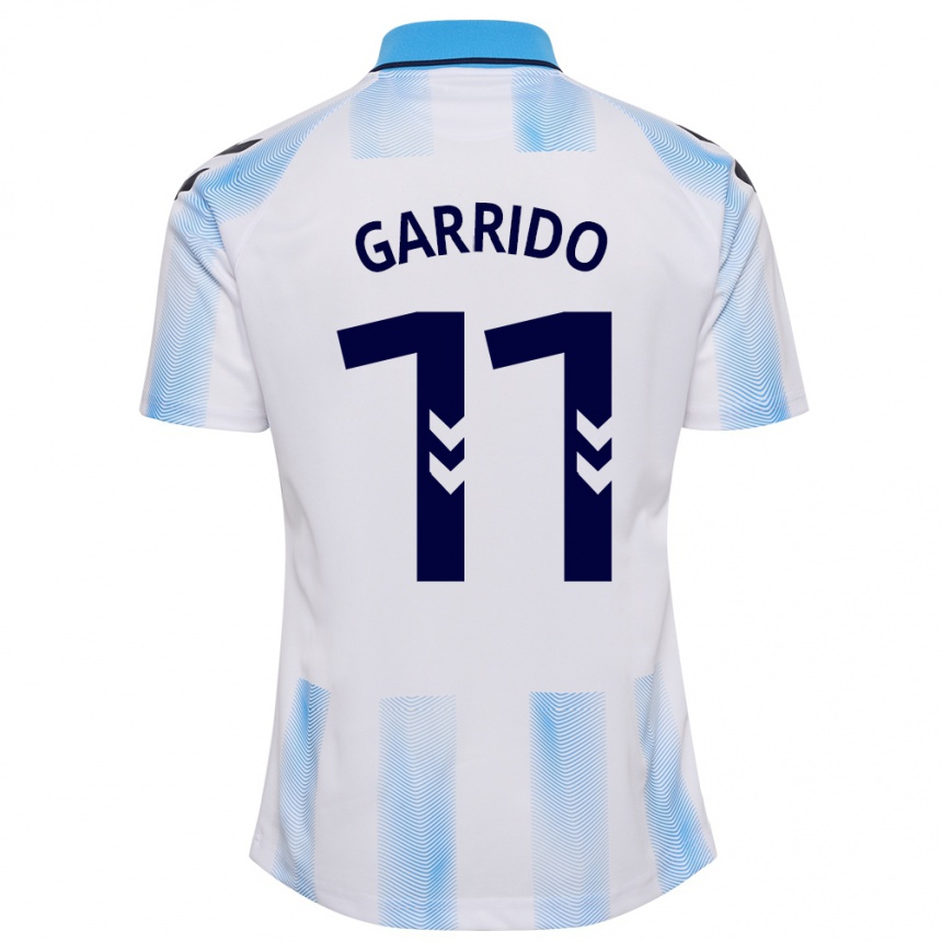 Kids Football Rafael Garrido #11 White Blue Home Jersey 2023/24 T-Shirt