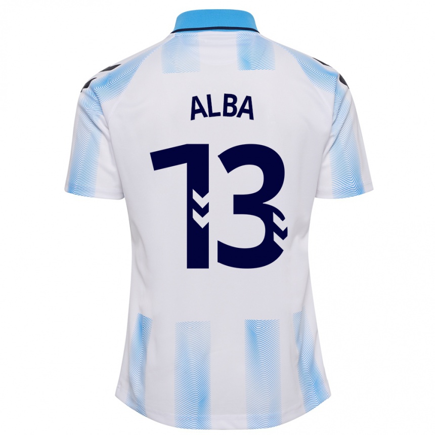 Kids Football Alba #13 White Blue Home Jersey 2023/24 T-Shirt