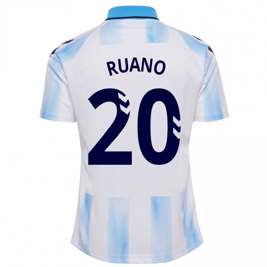 Kids Football Celia Ruano #20 White Blue Home Jersey 2023/24 T-Shirt