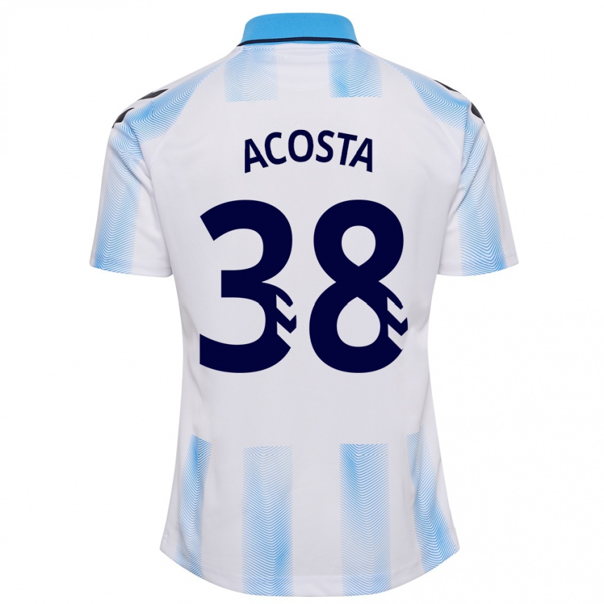 Kids Football Judith Acosta #38 White Blue Home Jersey 2023/24 T-Shirt