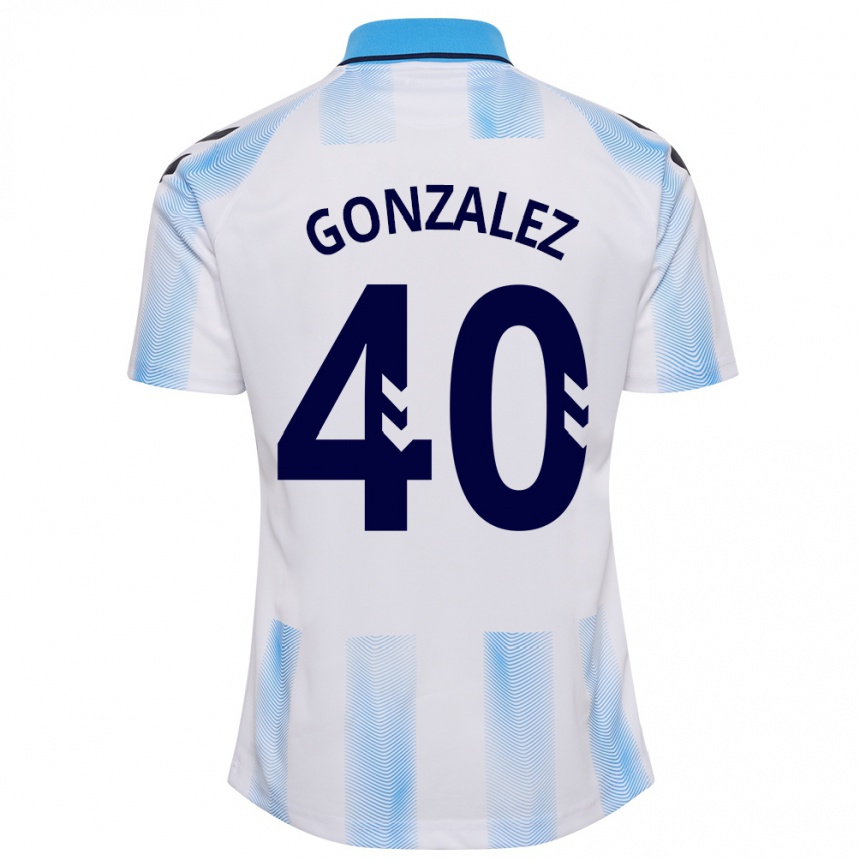 Kids Football Carol González #40 White Blue Home Jersey 2023/24 T-Shirt