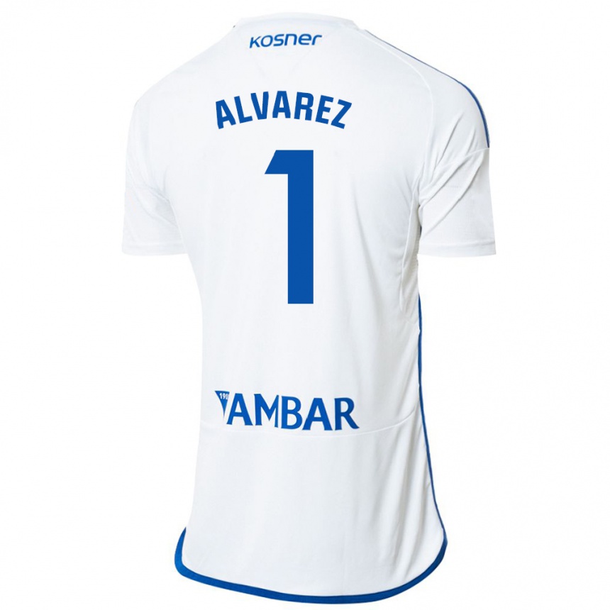 Kids Football Cristian Álvarez #1 White Home Jersey 2023/24 T-Shirt