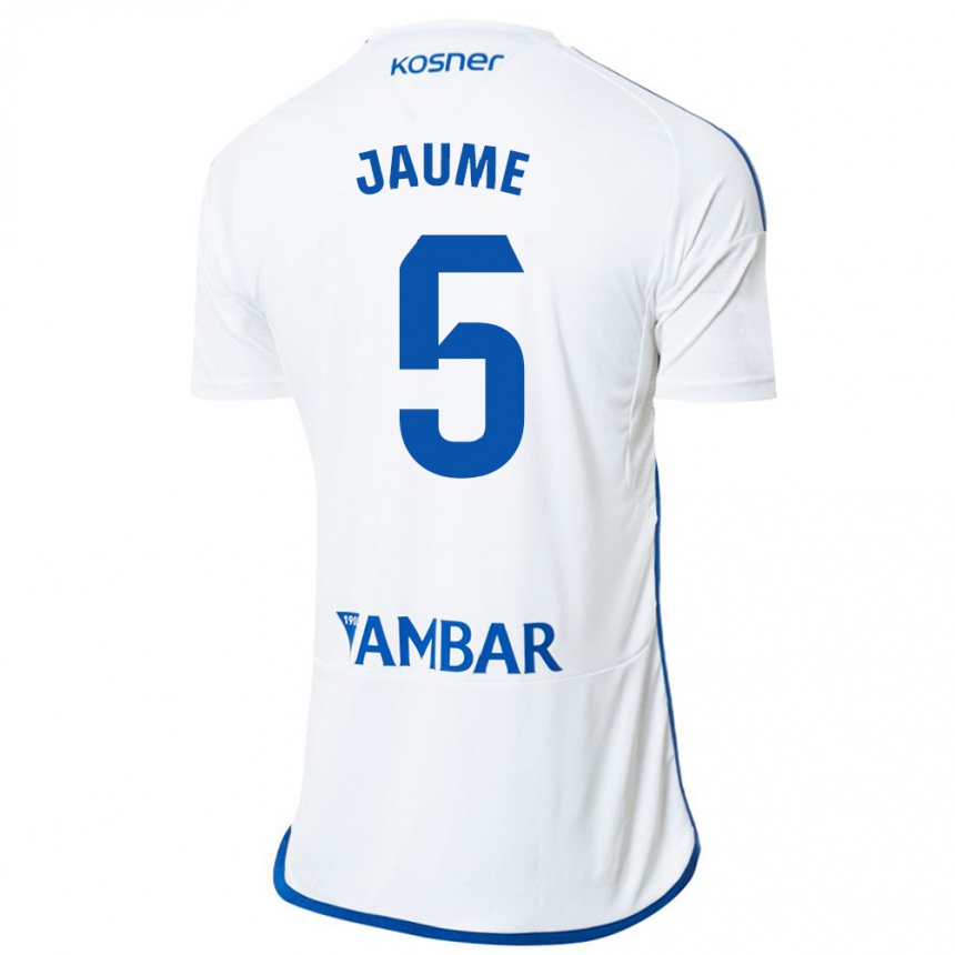 Kids Football Jaume Grau #5 White Home Jersey 2023/24 T-Shirt