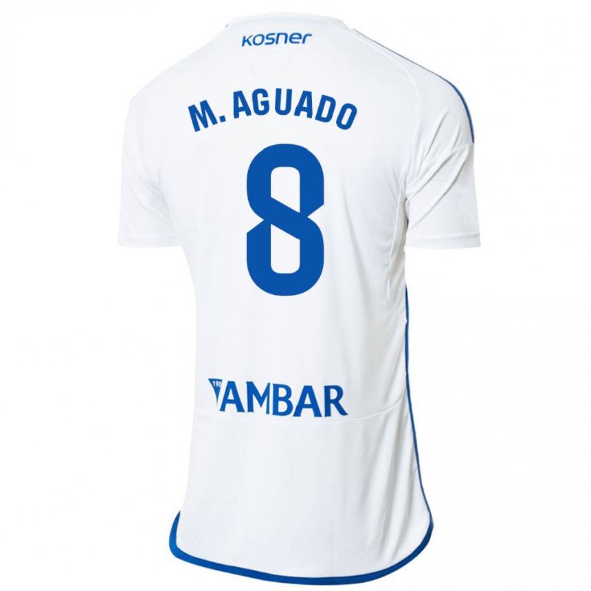 Kids Football Marc Aguado #8 White Home Jersey 2023/24 T-Shirt