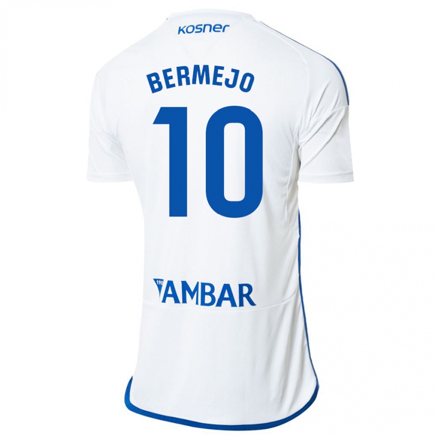 Kids Football Sergio Bermejo #10 White Home Jersey 2023/24 T-Shirt