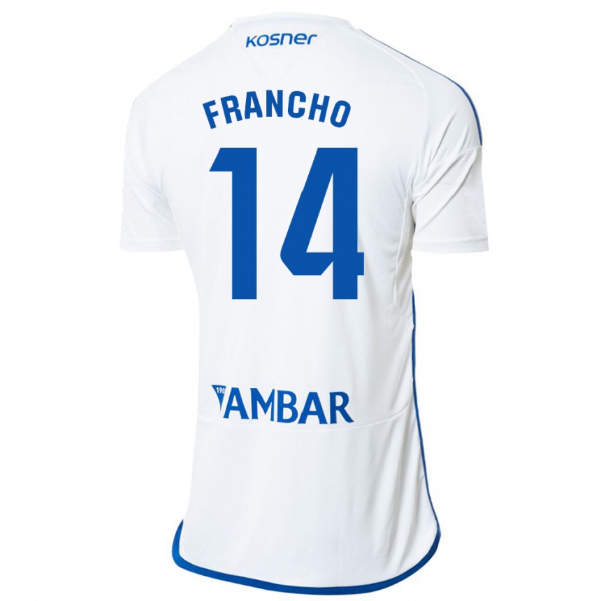 Kids Football Francho Serrano #14 White Home Jersey 2023/24 T-Shirt