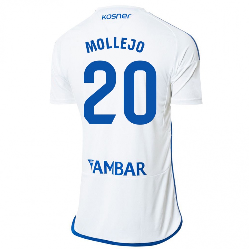 Kids Football Victor Mollejo #20 White Home Jersey 2023/24 T-Shirt