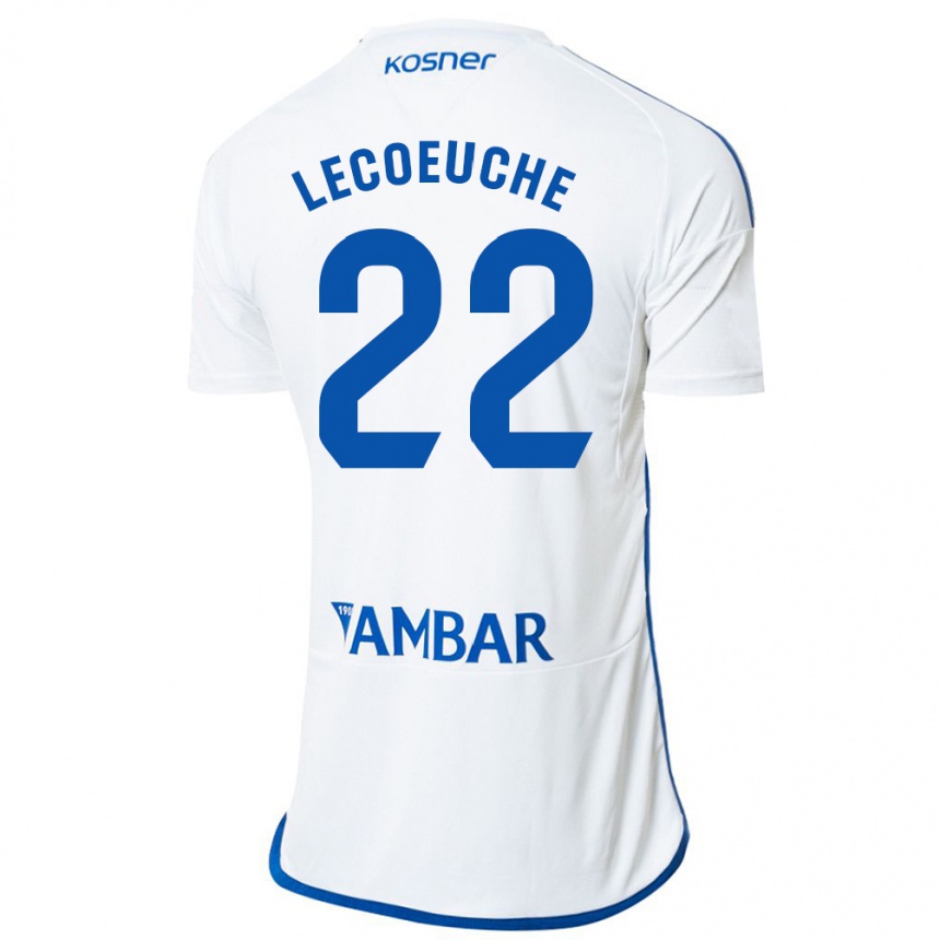 Kids Football Quentin Lecoeuche #22 White Home Jersey 2023/24 T-Shirt