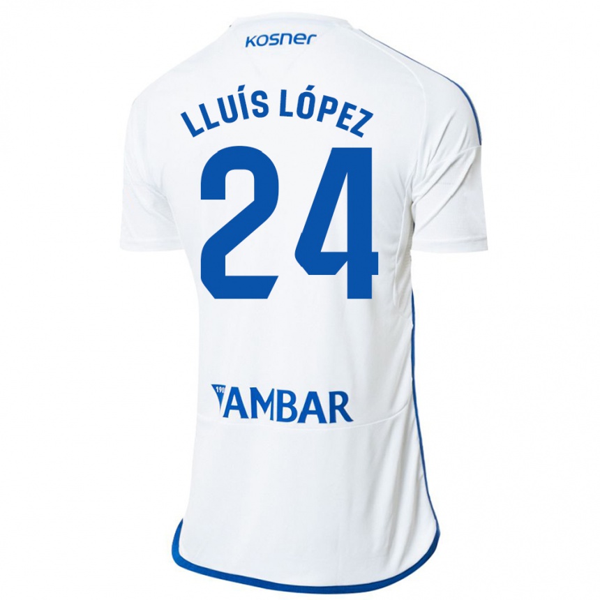 Kids Football Lluís López #24 White Home Jersey 2023/24 T-Shirt