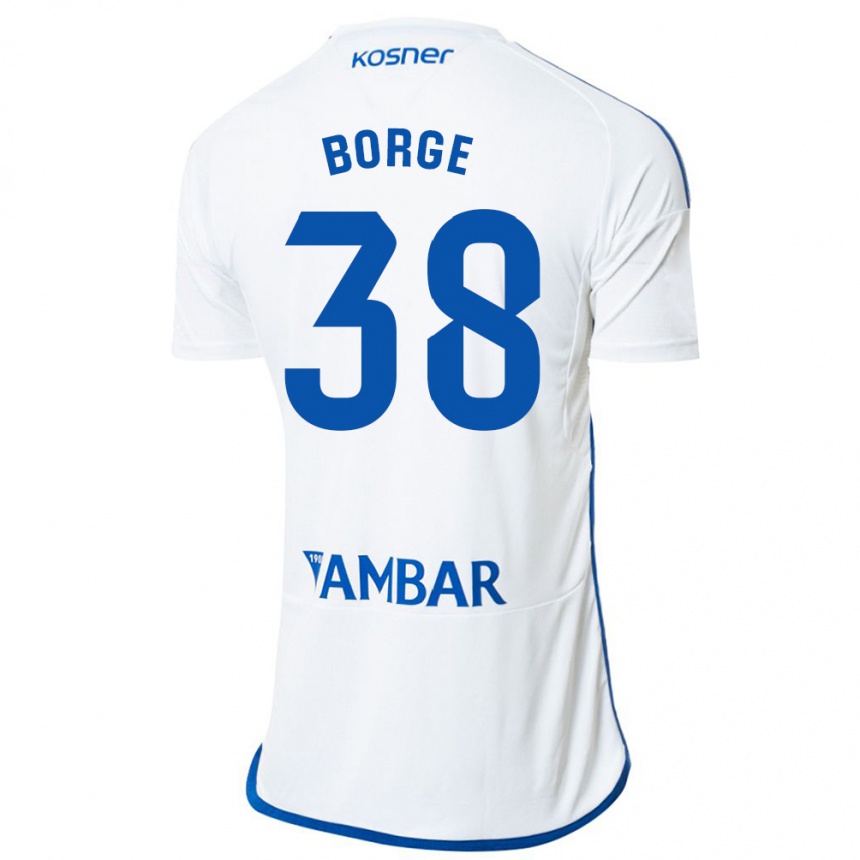 Kids Football Andrés Borge #38 White Home Jersey 2023/24 T-Shirt