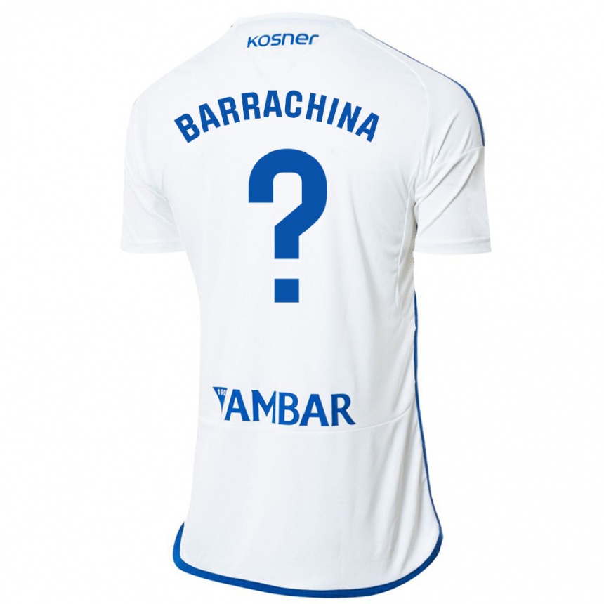 Kids Football Hugo Barrachina #0 White Home Jersey 2023/24 T-Shirt