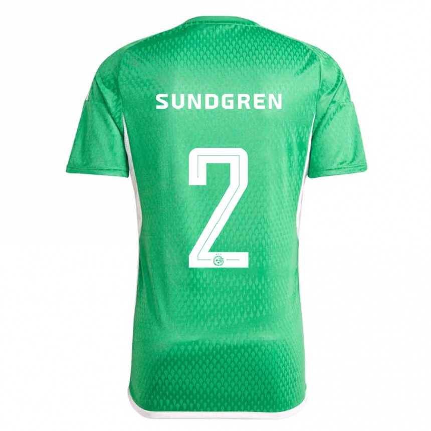 Kids Football Daniel Sundgren #2 White Blue Home Jersey 2023/24 T-Shirt