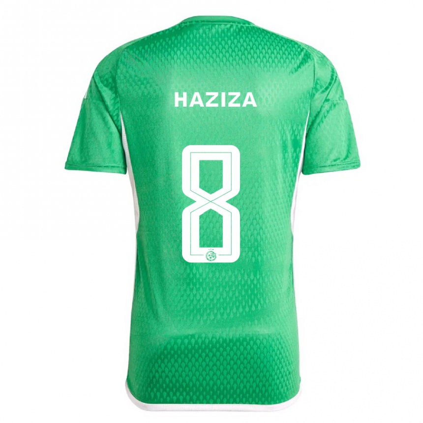 Kids Football Dolev Haziza #8 White Blue Home Jersey 2023/24 T-Shirt