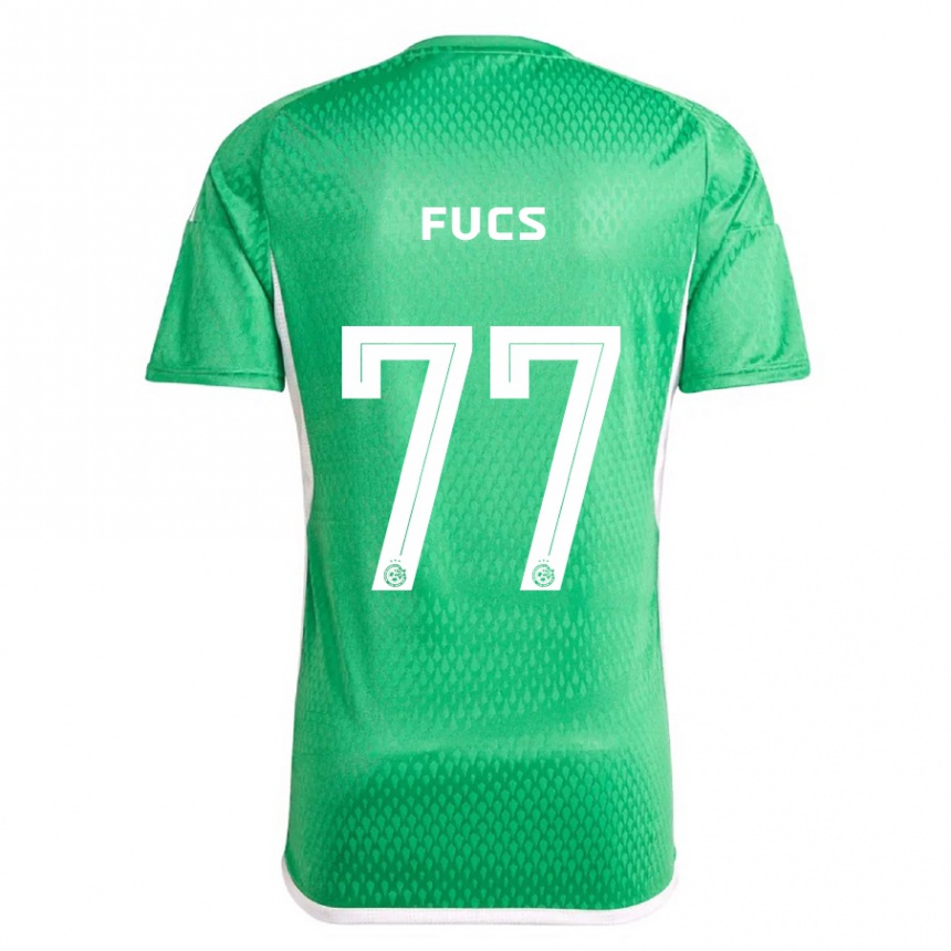 Kids Football Roee Fucs #77 White Blue Home Jersey 2023/24 T-Shirt