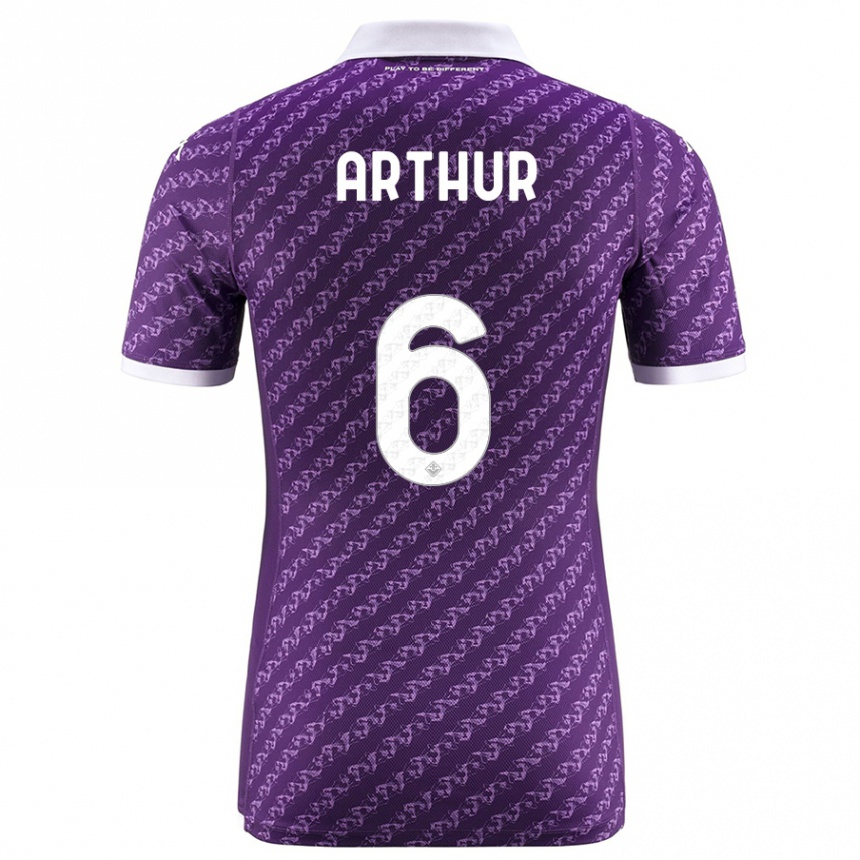 Kids Football Arthur Melo #6 Violet Home Jersey 2023/24 T-Shirt