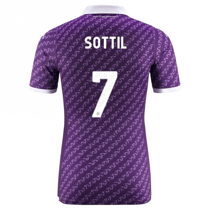 Kids Football Riccardo Sottil #7 Violet Home Jersey 2023/24 T-Shirt