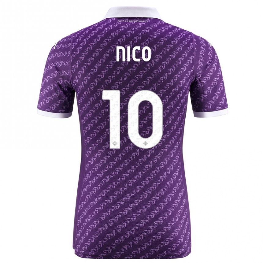 Kids Football Nicolás González #10 Violet Home Jersey 2023/24 T-Shirt