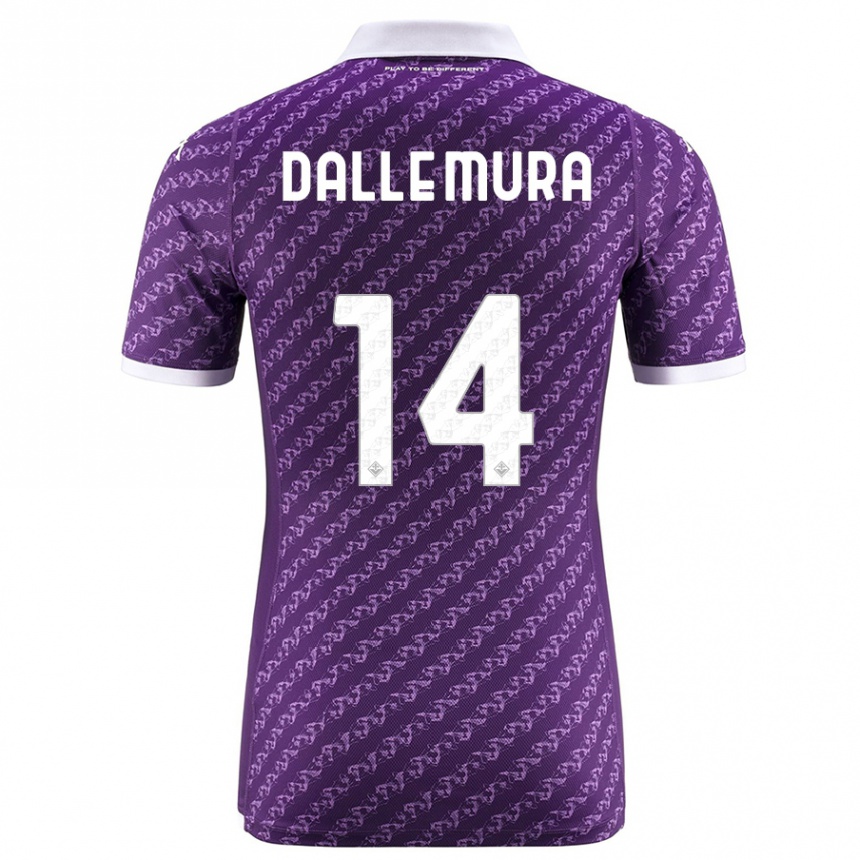 Kids Football Christian Dalle Mura #14 Violet Home Jersey 2023/24 T-Shirt